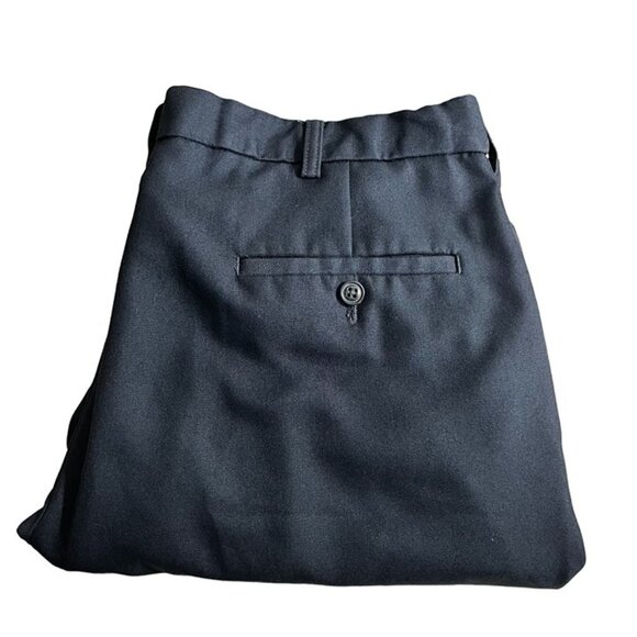 Haggar men's pants 38 navy blue slacks pleated front 31.5" inseam 100% polyester - Picture 7 of 7